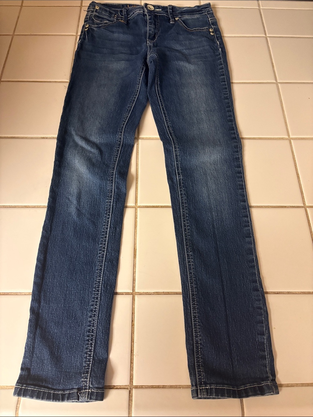 Justice Girls Medium Wash Straight Leg Jeans